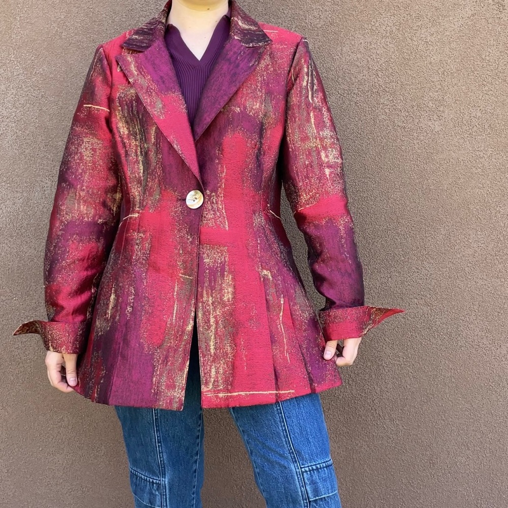 Finley | Red Shimmer Blazer Jacket - Picture 2 of 11